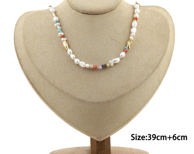 18K Gold Filled Baroque Pearl Necklace,Tail Chain Necklace,Lobster Clasp Necklace,pearl necklace,Gift for Her