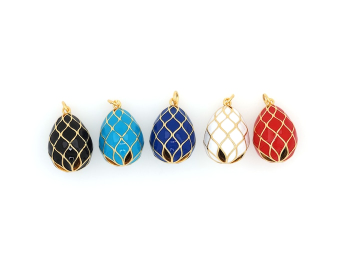 18K Gold Filled Egg pendant,Gold Dainty Egg Charms,Simple pendant Bracelet Necklace for DIY Jewelry Making Supply