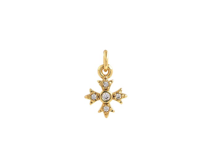 5 pcs Cross Pendant,18K Gold Filled Religious Necklace, Micropavé CZ Christian Pendant, DIY jewelry Making Accessories,12.5x8x2mm