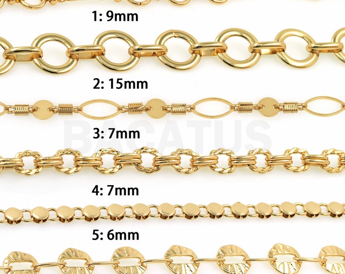 1 meter 18K Gold Filled Gold Chain, DIY Gold Chain, Discovery Chain, Semi-Finished Necklace And Bracelet Making Supplies