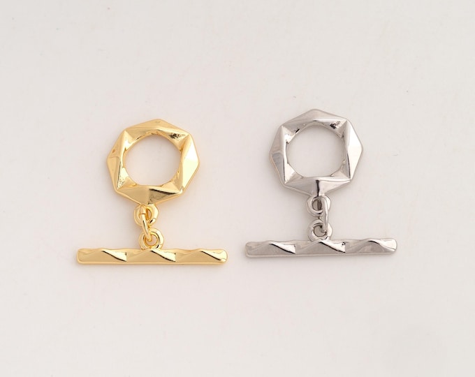 Gold OT Clasp,18K Gold Filled Round Toggle Clasp,Toggle Clasp,DIY Jewelry Supplies,O 12.2x2mm T 20x1.7mm