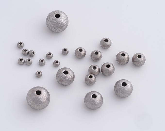 50 pcs Stainless Steel Round Spacer Beads,Silver Ball Beads,Round Beads DIY Bracelet Necklace Earrings Jewelry Making