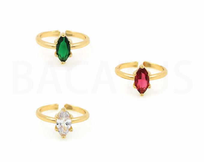 18K Gold Filled Rhombus Ring,Gold Dainty CZ Open Ring,Simple Ring,Gift for Her