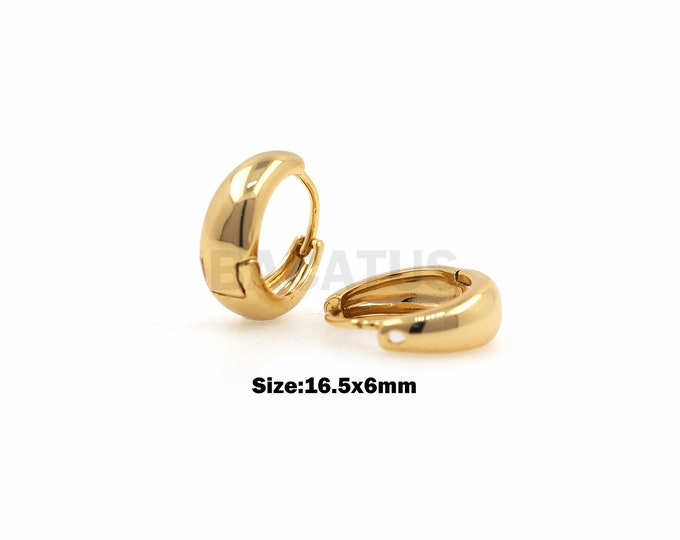Round Earrings, Women's Personalized Earrings, Sweet Style, Korean Style, Creative Production, 18K Gold Filling 16.5x6mm 1 Pair
