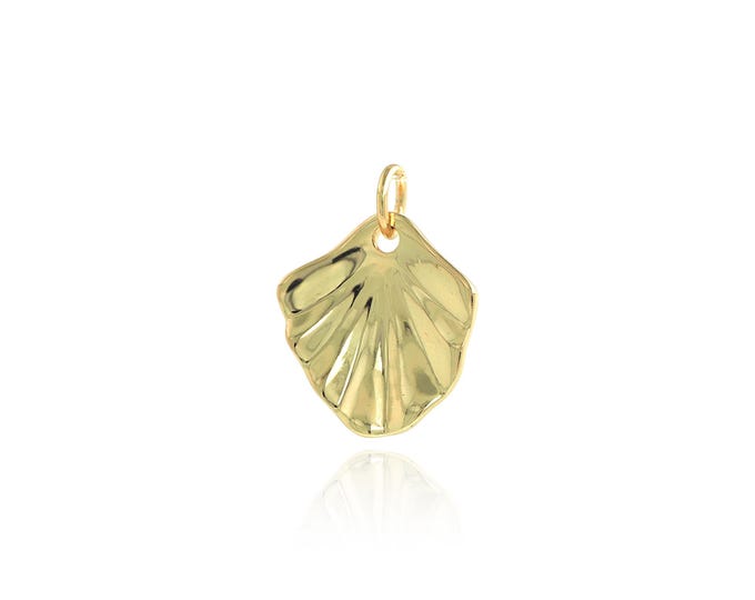 5 pcs Shell Pendant,18K Gold Filled Oyster Necklace,Shell Pendant, DIY jewelry Making Accessories,18x13.6x2.4mm