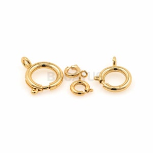 Chiusura a molla rotonda, chiusura per collana, chiusura a molla in oro, chiusura per gioielli, adatta per la creazione di gioielli da 14 mm, 12 mm, 7 mm e 6 mm, 1 pezzo