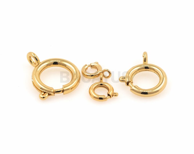 Round Spring Clasp, Necklace Clasp, Gold Spring Clasp, Jewelry Clasp, Suitable For Jewelry Making Supplies 14mm 12mm 7mm 6mm  1pcs