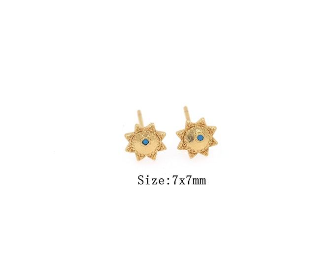 1pair 18K Gold Filled Sun Stud Earring,Gold Dainty Sun Stud Earring,Minimalist Stud Earrings,Gift for Her