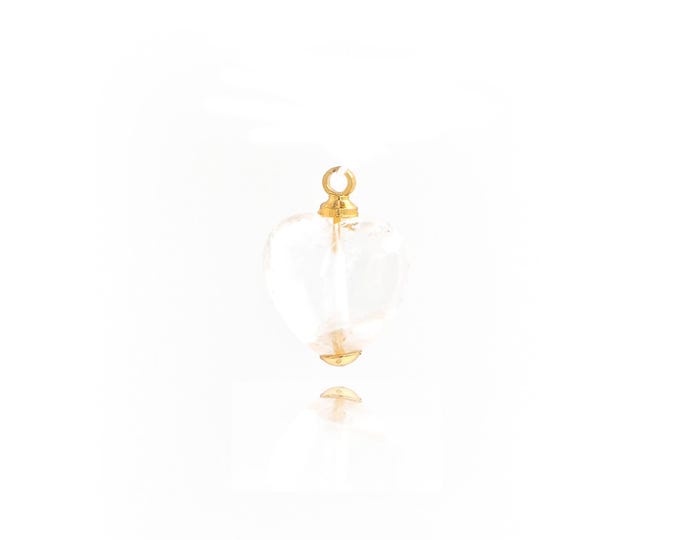 Natural Stone Pendant,18K Gold Filled Natural Stone Necklace,Heart Shaped Pendant,DIY jewelry Making Accessories,14x10.5x5.2mm