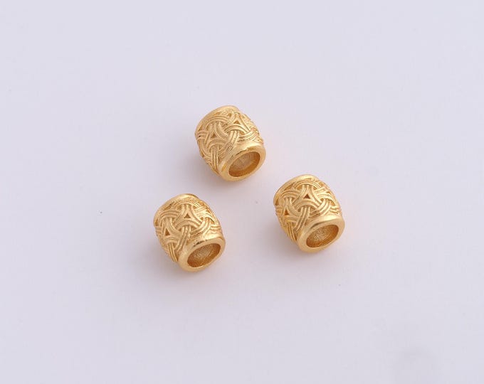 18K Gold Filled Round Spacer Beads,Gold Tube Beads, Round Beads DIY Bracelet Necklace Earrings Jewelry Making,6.2x6mm