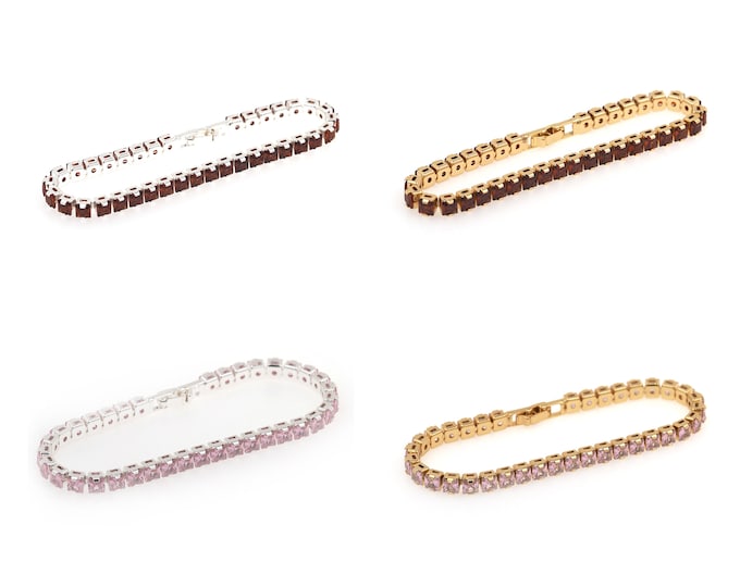 Gold Dainty CZ Diamond Bracelet,18k Gold Filled Tennis Bracelet,Simple Bracelet,Gift for Her