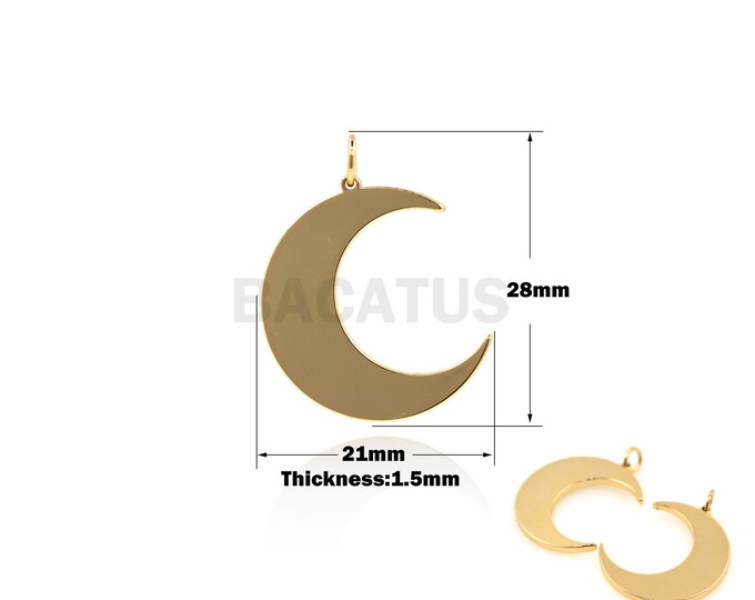 1PCS Moon Pendant Crescent Moon Jewelry Crescent Necklace Flake Pendant DIY Jewelry Making 18K Gold Filling 28x21x1.5mm