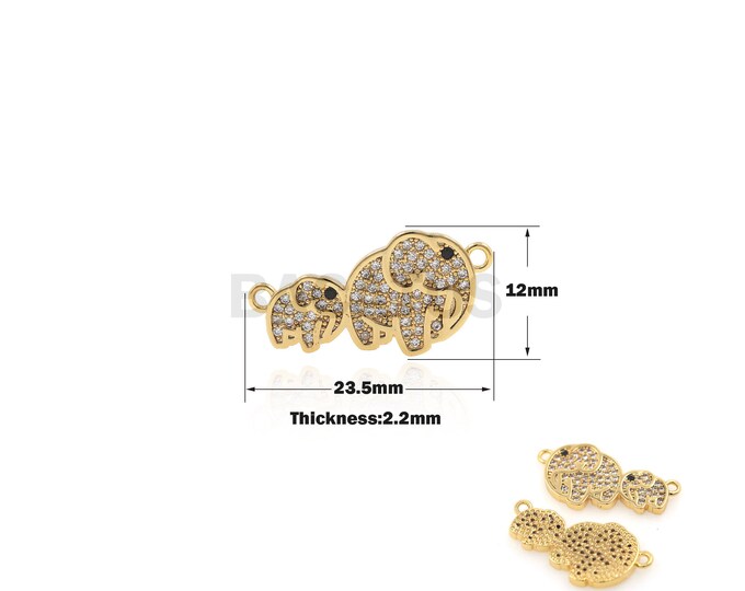 1PCS 18K Gold Filled Elephant Pendant Baby Elephant Charm Animal Jewelry Suitable for Bracelet Necklace Jewelry Supply 12x23.5x2.2mm