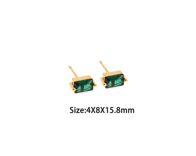 1pair 18K Gold Filling Square Stud Earrings,Gold Square Stud Earring,Simple Stud Earrings,Gift for Her