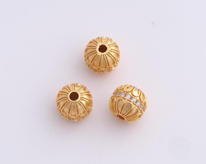 18K Gold Filled Round Spacer Beads,Gold Ball Beads, Tube Beads DIY Bracelet Necklace Earrings Jewelry Making,9.8x8.8mm