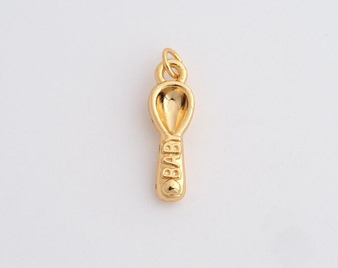 Spoon Pendant,Gold Spoon Charms,18K Gold Filled Spoon Charm Bracelet Necklace for DIY Jewelry Making Supply,23.4x6.6x3.3mm
