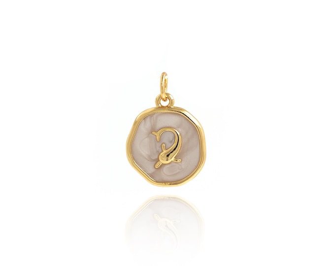 Ornamental Fish Pendant,18K Gold Filled Enamel Charms,Dolphin Charms DIY Jewelry Making Supply,19.5x13.5x2.5mm