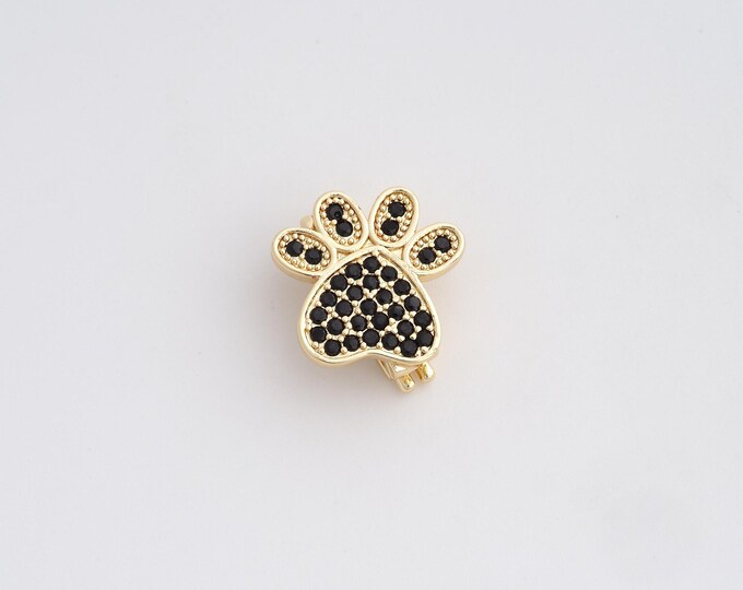 Paw Print Clasp,18K Gold Filled Animal Foot Clasp,Paw Print Clasp,DIY Jewelry Supplies,16.8x15x6mm
