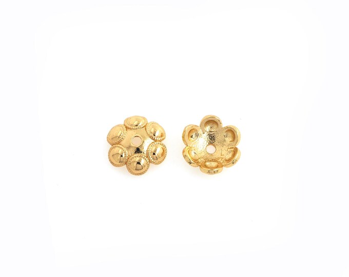 10 pcs 18K Gold Filled Flower Bead Caps,Pearl Caps,Round Bead Caps,Flower Caps,Spacer Jewelry,DIY Jewelry Making,11.6x10.7x3.3mm