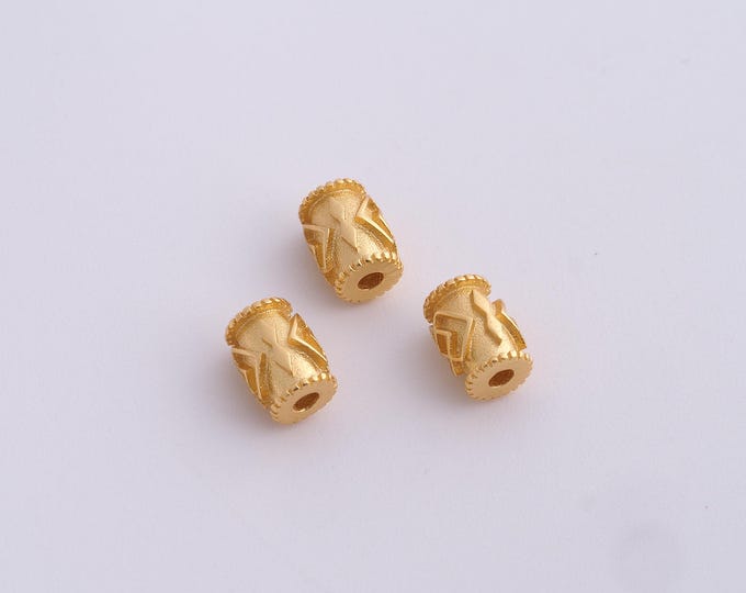 18K Gold Filled Round Spacer Beads,Gold Tube Beads, Round Beads DIY Bracelet Necklace Earrings Jewelry Making,6x4.5mm