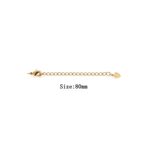 Tail Chain, Necklace Extender, 18K Gold Filled Heart Chain,Bracelet Extender, Lobster Clasp Extender,  DIY Jewelry Supplies