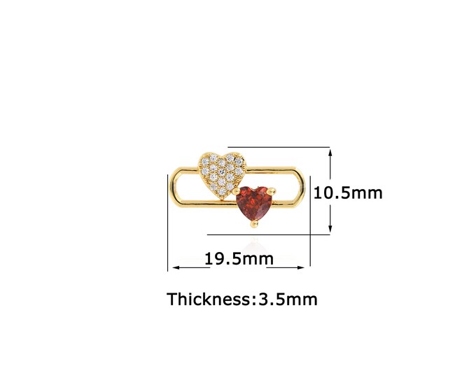 18K Gold Filled Paper Clip Connector,Gold Dainty Heart Connector,Heart Connector Bracelet Necklace for DIY Jewelry Making Supply