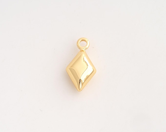 5 pcs 18K Gold Filled Rhombus Charm,Dainty Rhombus Pendant,Rhombus Pendant ,DIY Jewelry Supplies,19.2x10.2x5.6mm