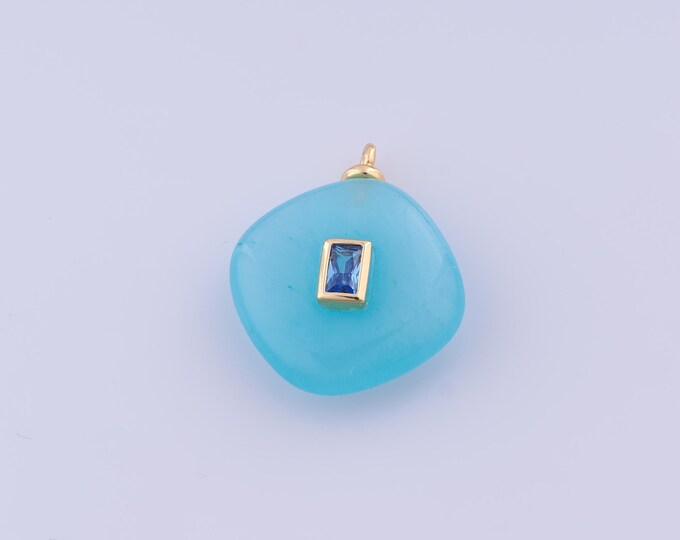 Energy Stone Pendant,18K Gold Filled Natural Stone Necklace,Stone Pendant, DIY jewelry Making Accessories,26x21.2x7mm