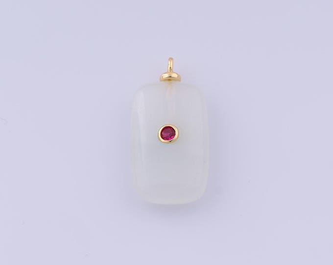 Energy Stone Pendant,18K Gold Filled Natural Stone Necklace,Stone Pendant, DIY jewelry Making Accessories,30x14.7x6mm