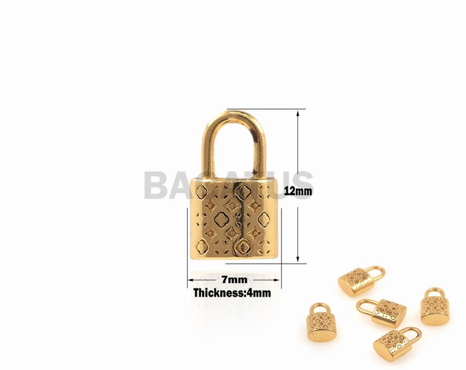 1PCS Key Lock Pendant Pure Gold Lock Pendant Necklace, Exquisite Lock Key Pendant, The Best Valentine's Day Gift for Her 12x7x4mm