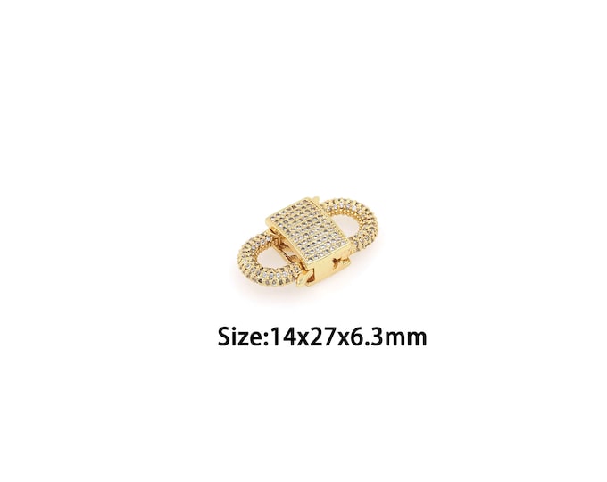 18K Gold Filled Lock Clasp,Gold Dainty Lock Clasp,simple Clasp Bracelet Necklace for DIY Jewelry Making Supply
