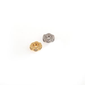 Flat Rectangular Beads,18K Gold Filled Donut Beads, DIY Jewelry Beaded Supplies 6.2x2mm