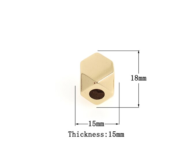 18K Gold Filled polygonal Spacer Beads,Fine Spacer Beads, polygonal Spacer Beads,Gold polygonal Beads for DIY Jewelry Making Supplies