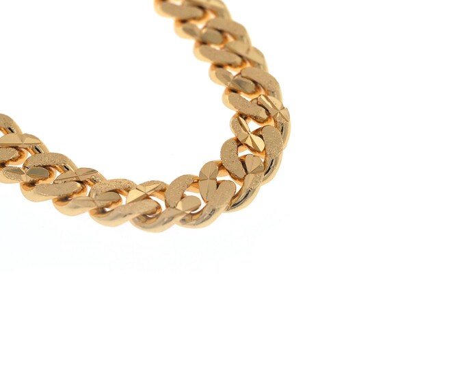 18K Gold Filled Curb Chain,Cuban Chain Necklace,Cuban Chain Necklace,Cuban Gold Chain,Cuban Chain For Necklace Anklet Supply,7.5x2x0.7mm
