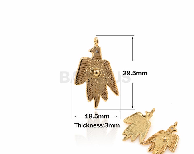 1PCS Bird Pendant Bird Necklace Love Bird Gift Birthday Gift for Her Lady Necklace Natural Necklace Bird Charm Gold Filling 29.5x18.5x3mm