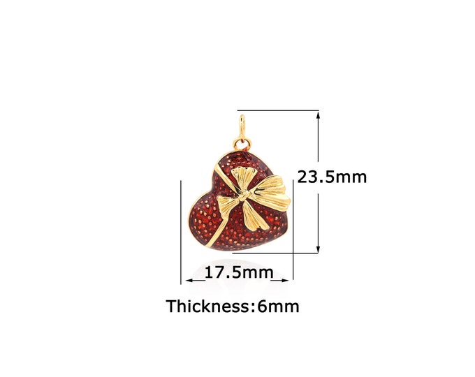 18K Gold Filled Heart pendant,Gold Dainty Heart Charms,Simple pendant Bracelet Necklace for DIY Jewelry Making Supply