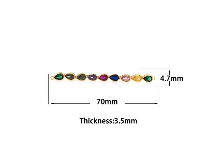 18K Gold Filled Long Connector,Gold Dainty Long Connector,Long Connector Bracelet Necklace for DIY Jewelry Making Supply