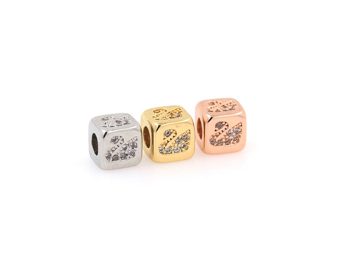 18K Gold Filled CZ Swan Beads,Gold Square Beads,Swan Beads DIY Gold Jewelry Making Supply
