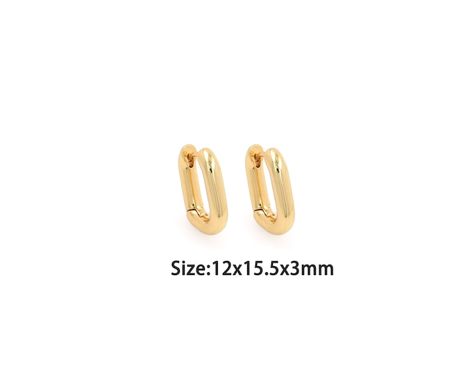 1pair 18K Gold Filling Square Earrings,Gold Dainty Square Earring,Simple Earrings,Gift for Her