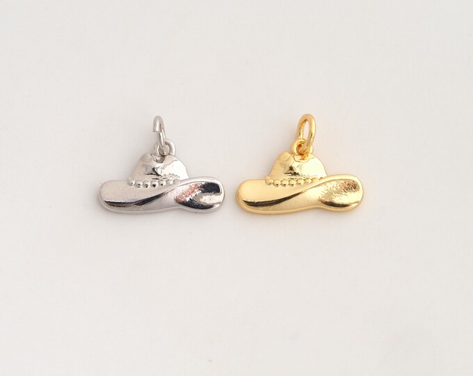 18K Gold Filled Cowboy Hat Charm,Dainty Cowboy Hat Pendant,Cowboy Hat Pendant ,DIY Jewelry Supplies,13.2x16x2.2mm