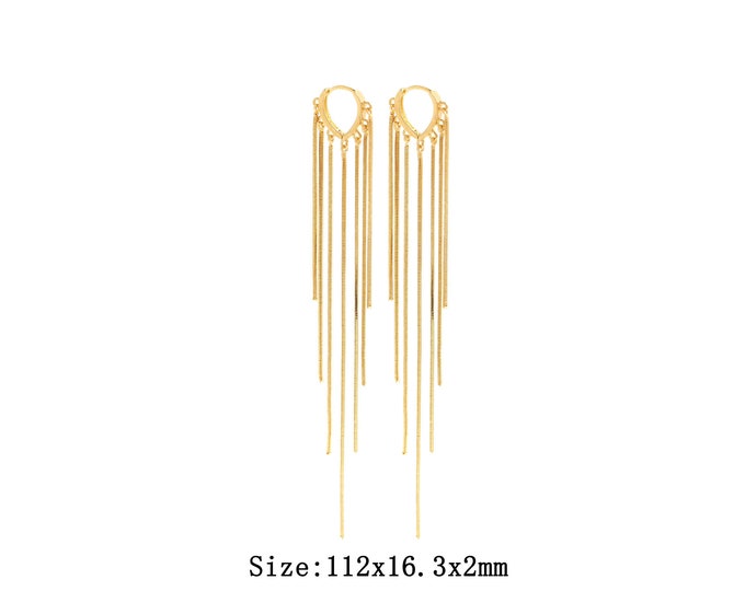 1pair 18K Gold Filling Tassel Earrings,Gold Tassel Earring,Simple Earrings,Gift for Her