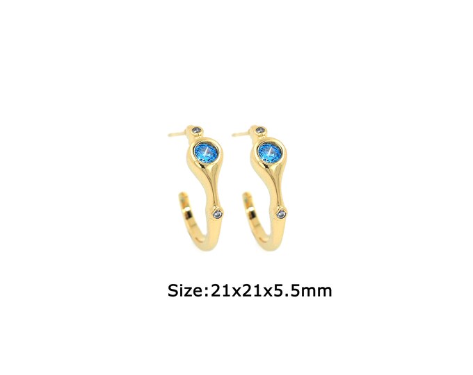 1 pair 18K Gold Filled Round Earrings,Gold Dainty Round Earrings,Simple Earrings,Gift for Her