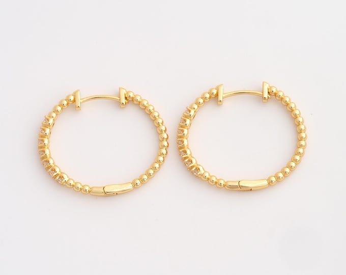 18K Gold Filled Round Earrings,Gold Dainty Earrings,Hugging Hoop Earrings,Gift for Her,31x28x3mm