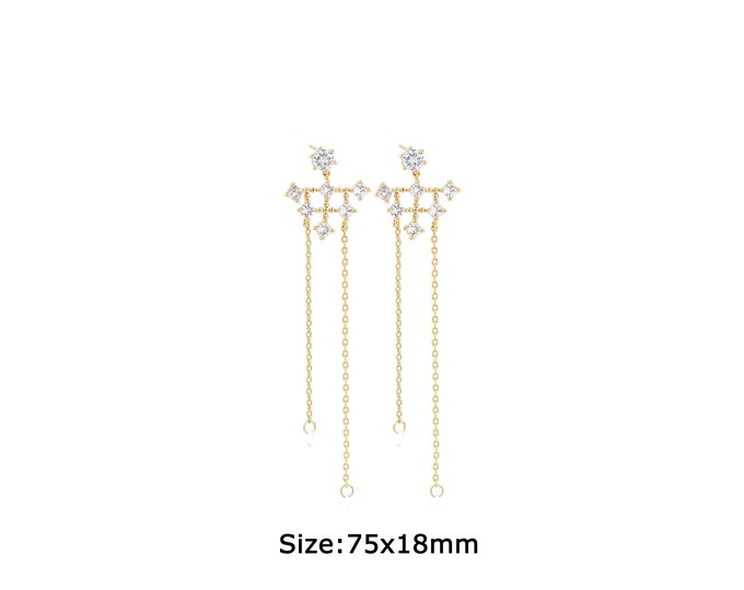 1 pair 18K Gold Filled Long Stud Earrings,Gold Dainty Long Stud Earrings,Simple Stud Earrings,Gift for Her