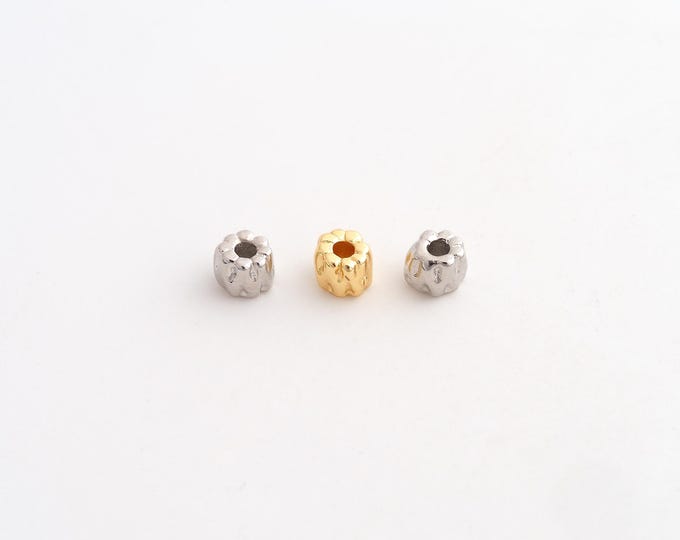 10 pcs Gold Round Beads,18K Gold Filld Tube Beads,for DIY Jewelry Making Supplies,5x4.6mm Hole 2.2mm