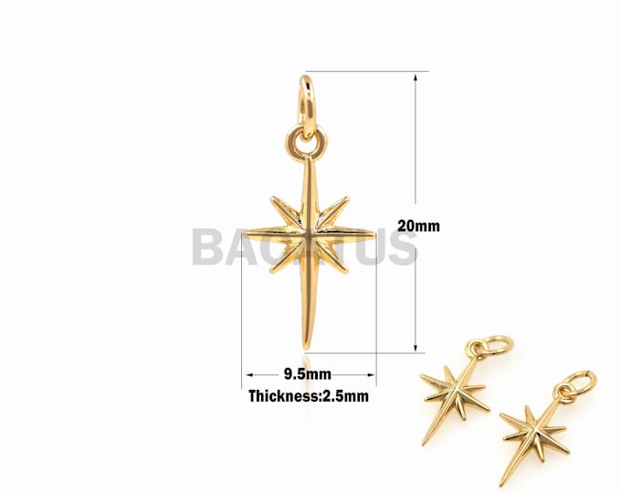 1PCS Polaris Pendant Starry Sky Polaris Necklace Star Charm Is Suitable For Bracelets, Necklaces, Jewelry Making Supplies 20x9.5x2.5mm