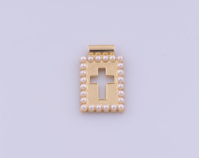 Cross Pendant,18K Gold Filled Religious Necklace,Christian Pendant, DIY jewelry Making Accessories,21.4x13.2x2.5mm