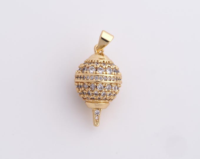 1PCS 18K Gold Filled Ball Pendant,Dainty Ball Charms,DIY Jewelry Making,27.2x12.8x12.8mm