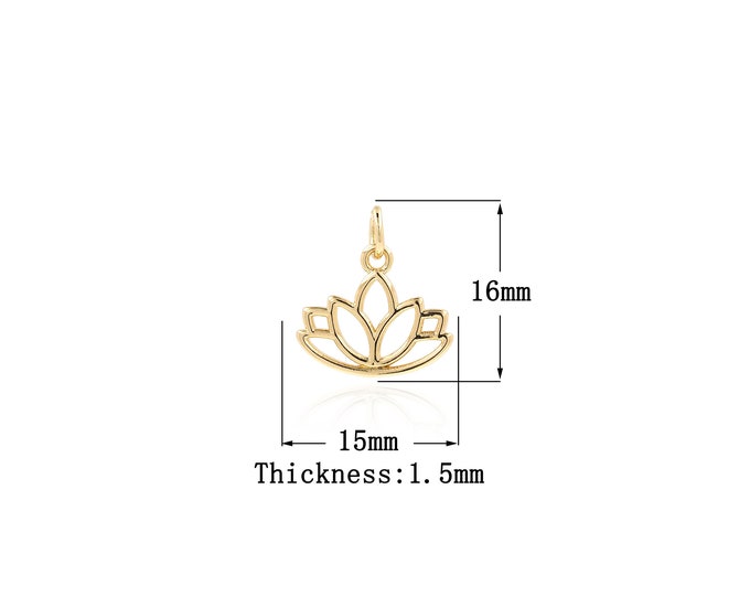 1PCS Lotus Pendant, Plant Pendant, Plant Charm, Lotus Charm, Lotus Necklace,Suitable For Jewelry Making