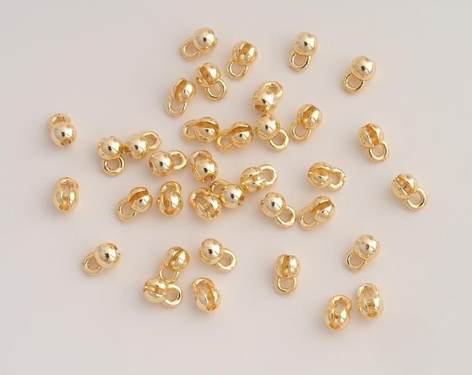 100 pcs Gold Crimp Cover Beads, 14K Gold Filld Positioning Beads,for Jewelry Making Supplies,6x4mm